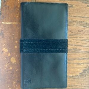 Lauren Ralph Lauren black leather wallet with suede trim. Like new condition.